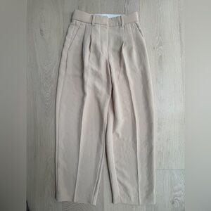 Wilfred High-Waist Pleated Beige Cropped Trousers